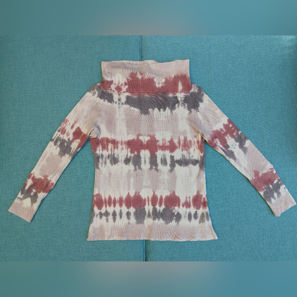 NWT XL Nordstrom Rack White Tie Dye Go Couture Cowl Neck Long Sleeve